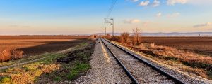 tågspår serbien panorama 300x120 - Railway Line Between The Agricultural Fields In March, Serbia